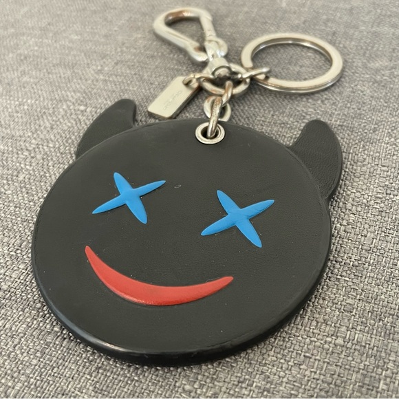 COACH Frisky Emoji Smiling Devil Bag Charm Keychain - Picture 2 of 9